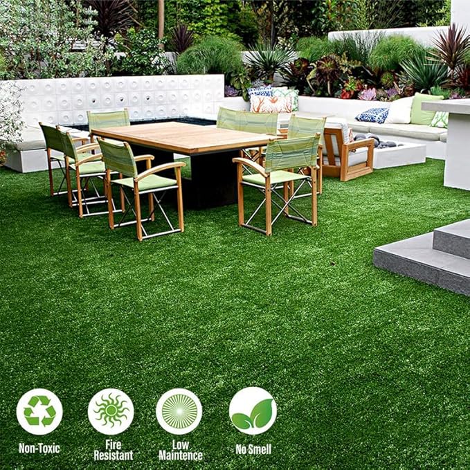 Artificial Grass Turf Lawn Outdoor Indoor 1FTx97FT Fake Grass Carpet for Pets 0.4 Inch Realistic Faux Grass Rug with Drain Holes for Garden Lawn Landscape Balcony Party Wedding Christmas Rug