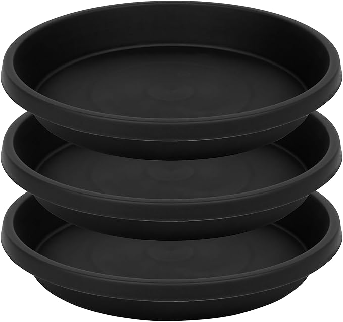 3 Pack Large Plant Saucer 20 Inch, Extra-Large Deep Plastic Plant Trays for Pots, Plant Water Catcher Tray for Plants, Flower Pot Saucers, Plant Saucers for Indoors Outdoor