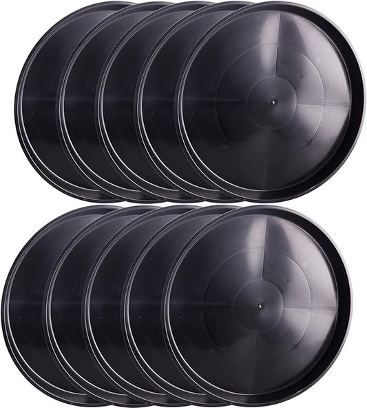 10 Pack Plant Saucer 20 Inches Plant Trays for Pots Plastic Round Drip Trays Flower Pot Saucers Black Planter Water Tray Plant Drainage Tray, Black