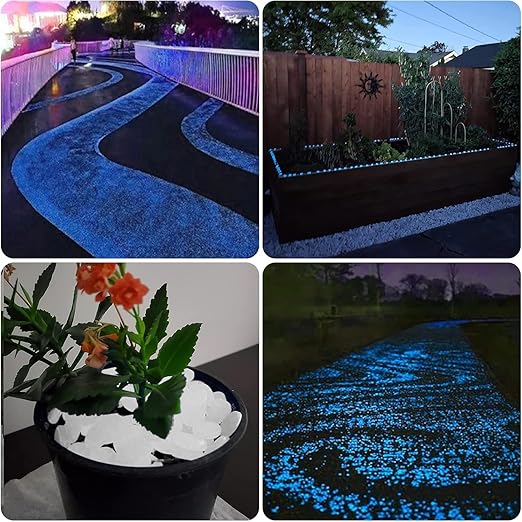 Glow in The Dark Rocks Outdoor, 500 pcs White Solar Rocks for Landscaping, Outdoor Decor Glow in The Dark Stones, Glowing Pebbles for Garden Backyard Patio Lawn Pond Fish Tank Aquarium Decor