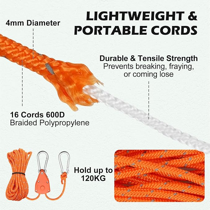 Shed Anchor Kit, 4 Pack 18" Screw in Tent Stakes Heavy Duty Kit, Earth Anchors Heavy Duty with 4 Strong Straps for High Winds, Spiral Trampoline Stakes for Tent Sheds Canopy Gazebo Swing Set （Orange）