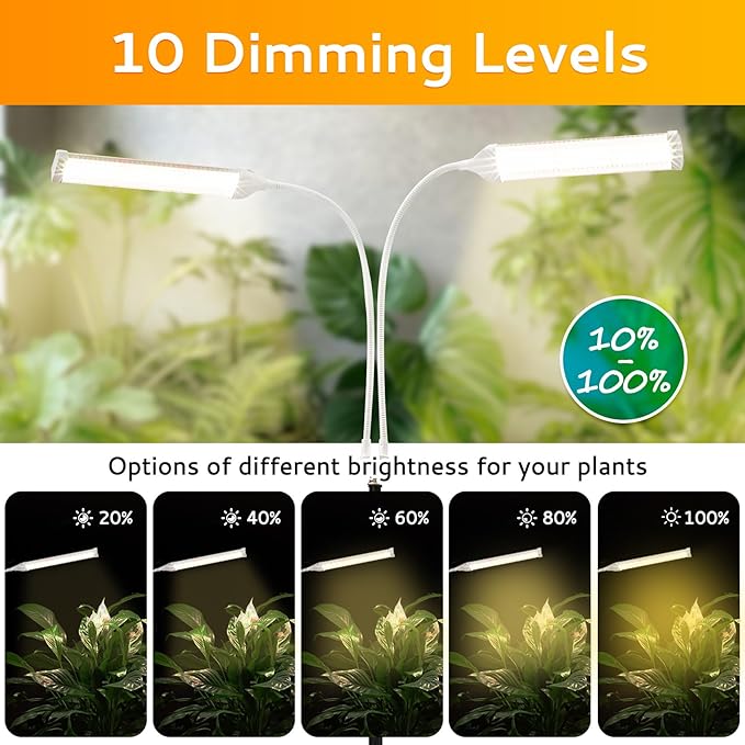 420 LED Grow Lights for Indoor Plants Full Spectrum, LED Plant Light with Stand, Adjustable Height, Plant Grow Lights with Auto 4/8/15/H Timer for Indoor Tall Plants.