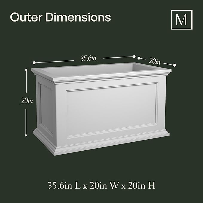 Mayne 5826-ES Polyethylene Patio Planter, 20x20, Espresso