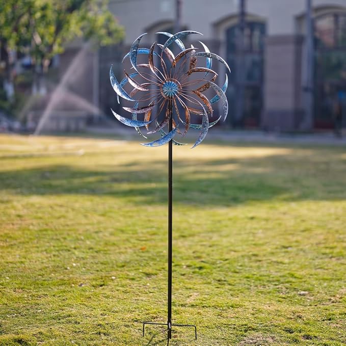 Stargarden Large Wind Spinners Outdoor, 23 Inch Kinetic Wind Spinner, Hollow-Out Metal Wind Sculptures & Spinners, Double-Side Windmill for Patio, Lawn, Garden Decor