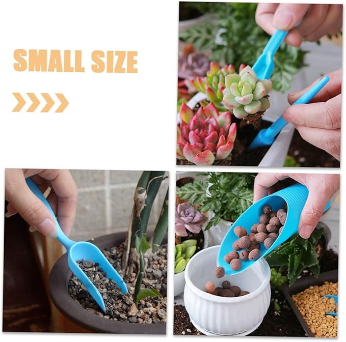 KESYOO Succulent Planting Tool Set with Transplanting Scoop, Small Soil Shovel, Cleaning Brush, and Blue Bucket for Indoor Garden Care and Bonsai Planting Accessories