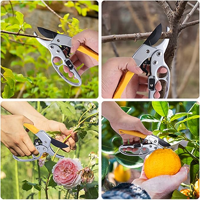 Ultra Sharp Germany Pruning Shears - Cuts 3X Easier, Weak Hand Arthritis Snips, Effortlessly Pruners Heavy Duty, Gardener Lover Garden Tools Scissors, Men & Woman Garden Clippers, Best Gardening Gifts