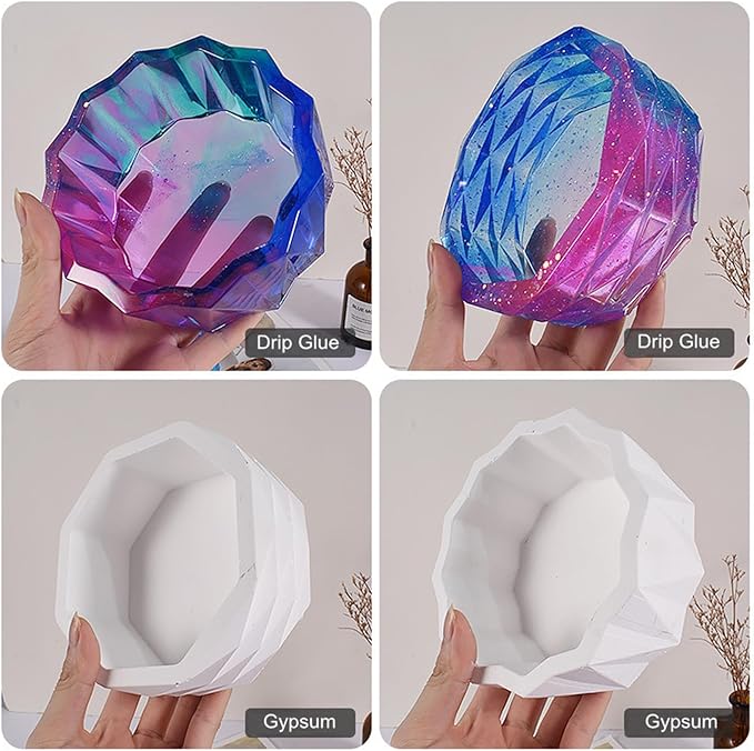 Origami Flower Pot Silicone Mold Succulent Striped Planter Vase Concrete Mold Plaster Epoxy Resin Cement Clay Storage Box Mould