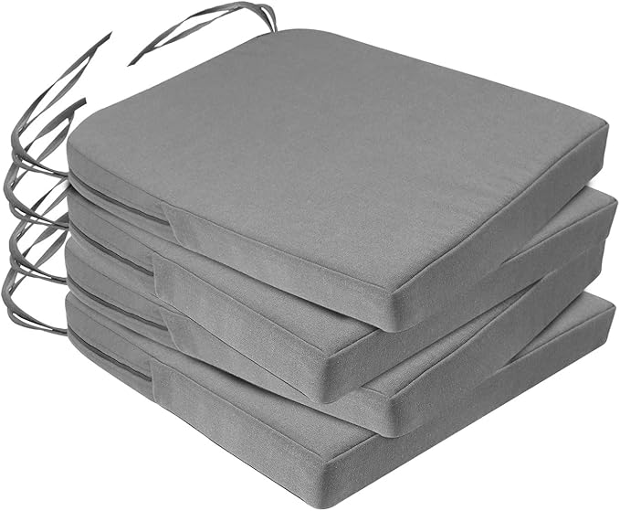 Homcomoda Outdoor Chair Cushions Set of 4 Waterproof Patio Chair Cushions 17 x 16x 2 Inch Fading Resistant Outdoor Sofa Replacement with Removable Cover