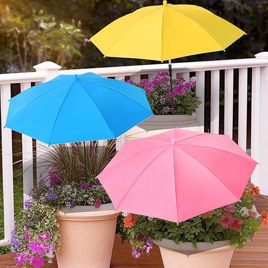 3 Pack Plant Umbrellas for Outdoor Plants - Adjustable Height Garden Umbrella Shade for Potted Plants Garden Beds Flower Pot, Provide Shade to ‌Defend Plants from Blazing Sun, Upgraded Larger Size