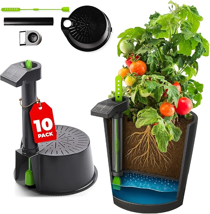 Self Watering Planter Insert w/Air Pruning Technology, Water Reservoir & Level Indicator - Turn Any 5-Gal Bucket into a DIY, Portable Automatic Container Indoor-Outdoor Garden, 10-Pack