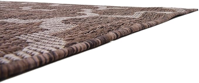 Unique Loom Outdoor Trellis Collection Area Rug (6' 1" x 9' Rectangle, Brown/ Ivory)