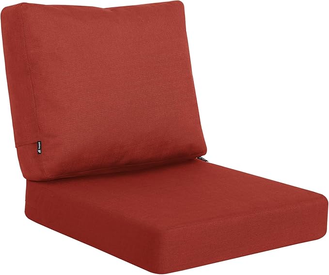 Favoyard Deep Seat Patio Cushions 19 × 19 inch Rainproof & Fadeness Furniture Cushion Set for Outdoor Chair Couch with Polyester-Linen Fabric & Removable Cover, Hidden Zipper and Adjustment Staps