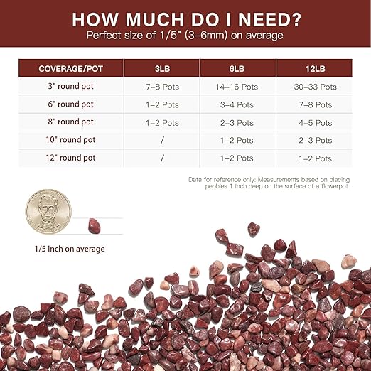 NUPICK 12 lbs Pebbles for Indoor Plants, 1/5 Inch Pea Gravel for Fish Tank, Polished Decorative Rocks for Succulent, Natural River Stones for Vases, Cactus, Landscaping, Bird Bath, Aquarium, Red