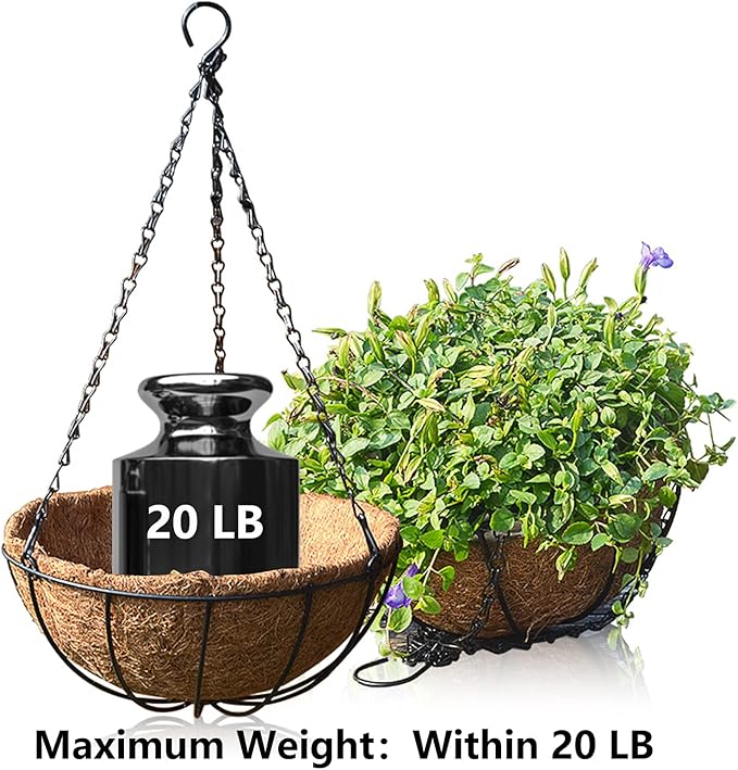Hanging Chains for Planters Bird Feeders, 19.3 Inches Black Hanging Baskets Chain Sets for Outdoor/Indoor Lanterns Billboards Chalkboards Wind Chimes and Decorative Ornaments