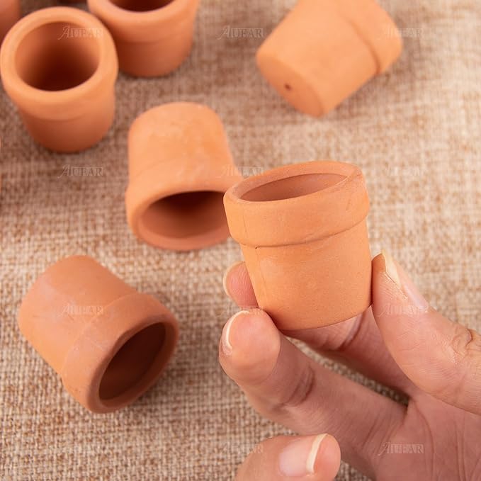 AUEAR, 10 Pack Mini Terracotta Pots Fairy Garden Clay Small Flower Pot for Indoor Outdoor Crafts 1.2"x1.2"