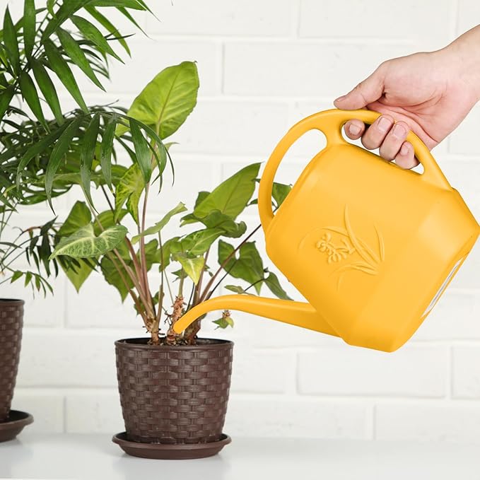 Plastic Watering Can - for Indoor and Outdoor Plant - 1/2 Gallon - Orange