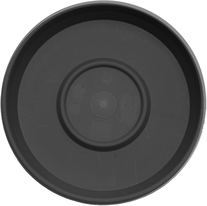 Bloem Terra Resin Saucer Tray: 4.75" Bottom Width - Black - Matte, Durable, Ribbed Bottom, Indoor and Outdoor, Fits 6" Terra Pots