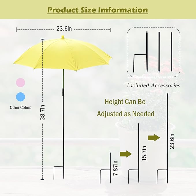 Joyline Gardening Gifts for Women Men, Plant Umbrellas for Outdoor Plants, Gifts for Plant Lovers Small Umbrella Sunshade Cover Plant Shade Cloth for Potted Plants, Garden Beds, Backyard