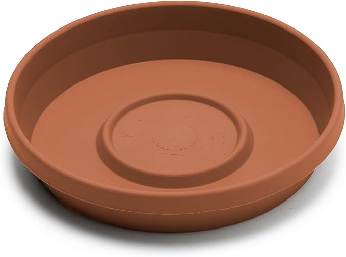 Bloem Terra Resin Saucer Tray: 15" Bottom Width - Terra Cotta - Matte, Durable, Ribbed Bottom, Indoor and Outdoor, Fits 20" Terra Pots