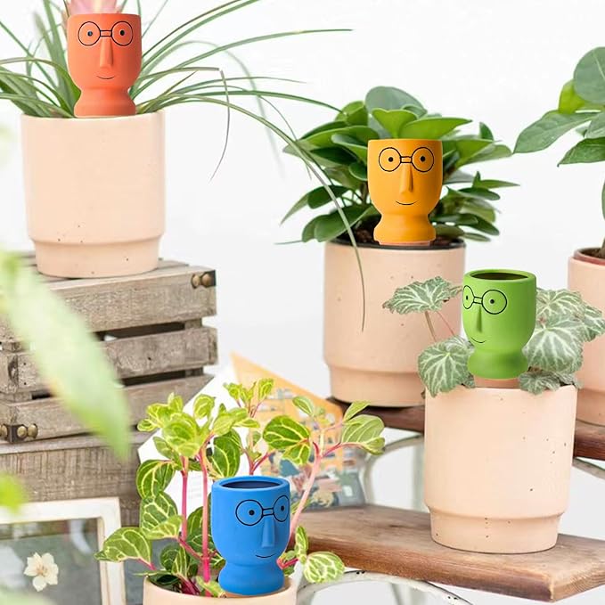 Terracotta Watering Spikes, 4PCS Self Watering Globes, Slow Release Self Watering Planter Insert, Plant Watering Globes for Indoor and Outdoor Plants