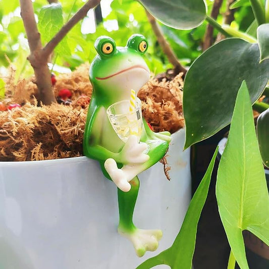 Adorable Miniature Frog Figurines - Perfect Plant Decorations for pots, Frog Garden Decor/Funny Frog Figurines for Stunning Plant and Home Decor