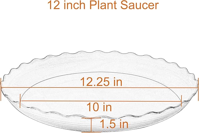 6 Pack of 12 inch Plant Saucer Plant Tray, Plastic Plant Saucer, Heavy Duty Plant Tray for Pots, Plant Saucers for Indoors Planter, Garden Water Plate Bowls (Beige)