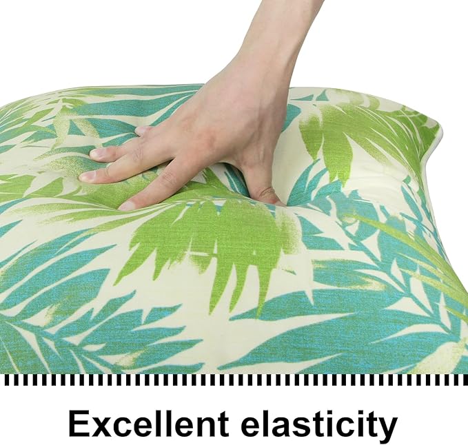 Outdoor Loveseat Cushion Set 44''x24'', Outdoor Cushions for Patio Furniture with Fastness Cover, Water Repellent Outdoor Seat Cushion and Couch Back Cushions for Bench, Swing (Green Bamboo, 2 Sets)