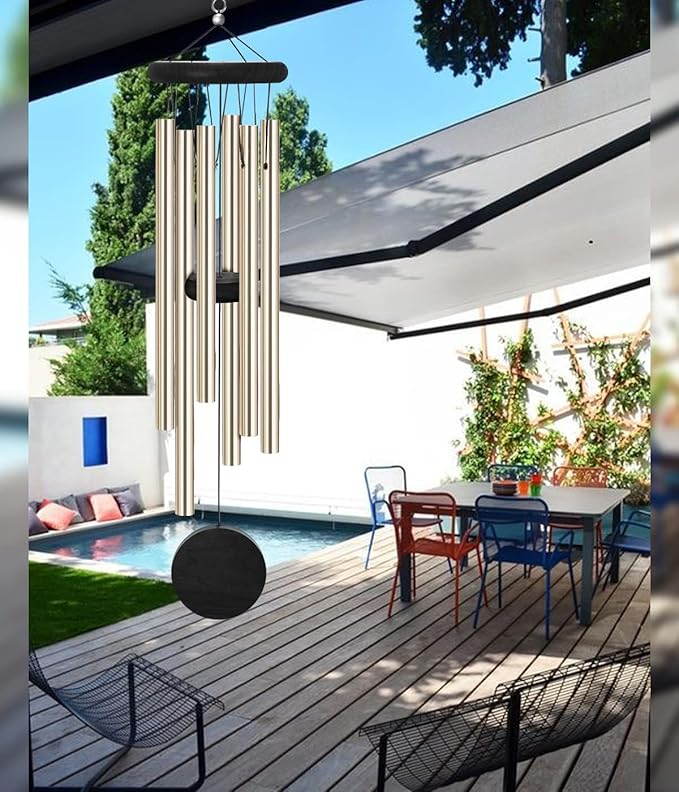2 Pack Memorial Wind Chimes Outdoor,Garden Wind Chimes with 6 Aluminum Alloy Tubes and Hook,Memorial Wind Chimes for Home Decor Garden Patio Outdoor