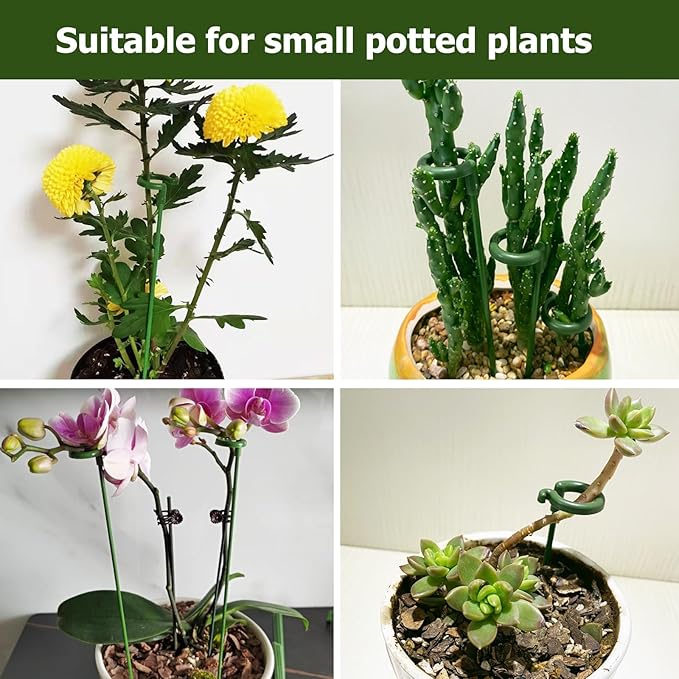 Pack of 30 Small Plant Stakes for Indoor Plants 14.6 Inches Single Stem Plant Support Stakes for Phalaenopsis/Orchid Flower/Succulent
