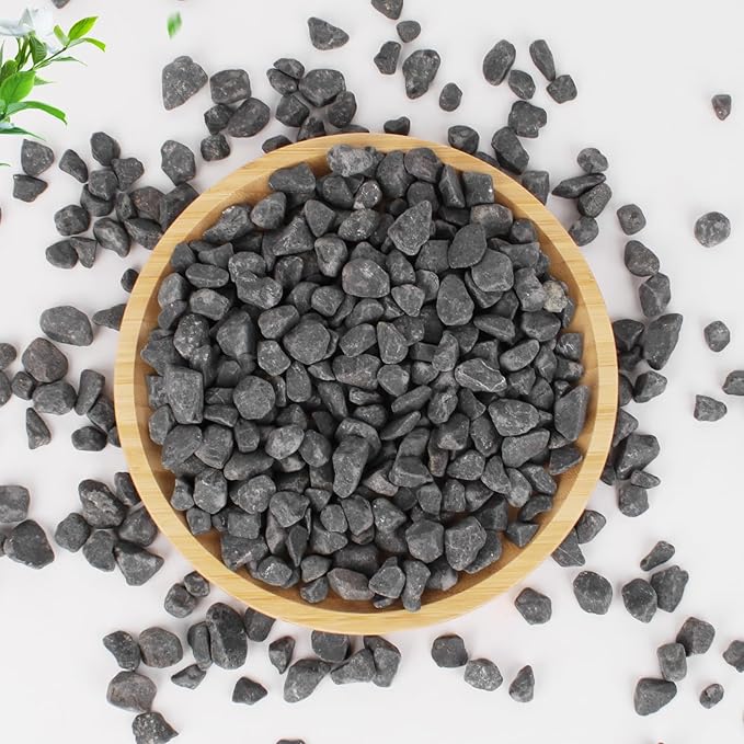 10 LB Natural Black River Rocks,3/5 Pebbles for Indoor Plants,Succulent and Cactus Gravel,Aquariums Gravel,Rocks for Indoor Plants,Fish Tank,Vases,Terrarium