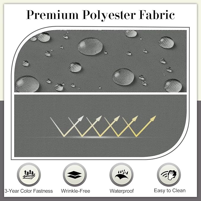 Cozyide Outdoor Chair Cushions, Waterproof Patio Seat Cushions with Adjustable Straps, Round Corner Patio Chair Cushions for Garden, Dark Grey, 17x16x2 Inch (Pack of 4)