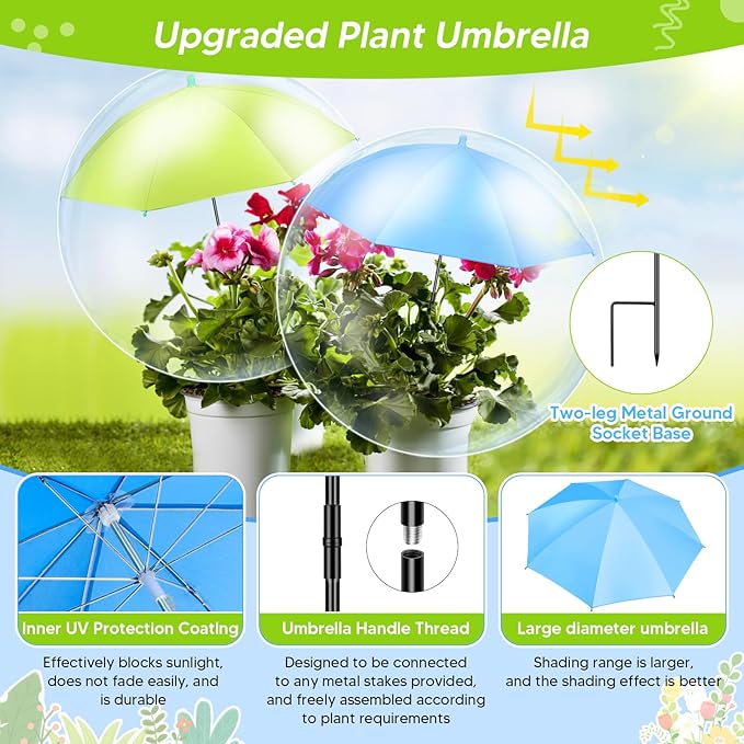 Adjustable Plant Umbrellas for Outdoor Plants, Large Garden Sun Shade Covers for Plants Plants Shade Cover, Higher Sun Shade for Plants, Potted Plant, Garden Beds