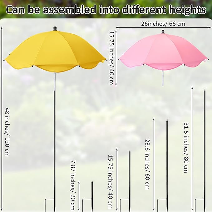 26 Inch Plant Umbrellas for Outdoor Plants Garden Umbrella Shade for Potted Plant, Garden Bed Flower Pot Provide Shade to ‌Defend Blazing Sun