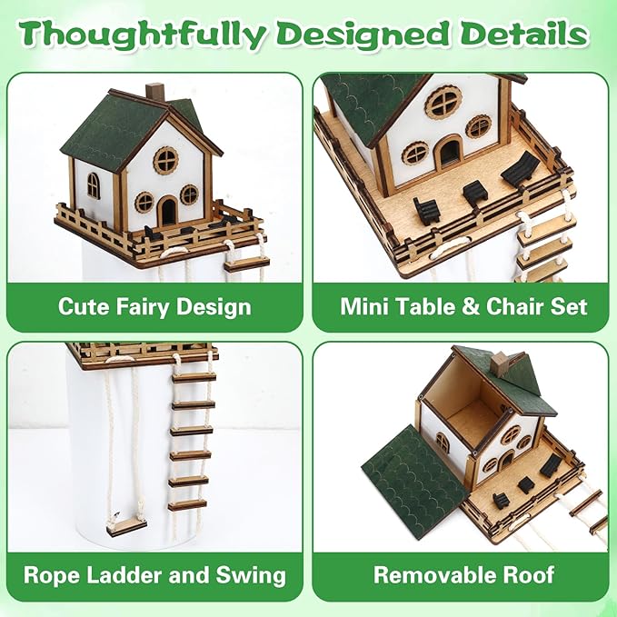 Fairywood Mini Treehouse – Whimsical Wooden Treehouse for Plant Pots, Fairy Gardens & Indoor Greenery