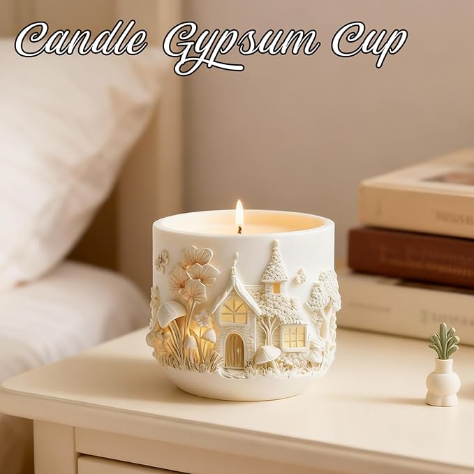 Fairy House Flower Pot Silicone Resin Mold, Epoxy Resin Casting Planter Pot Molds, Candle Holder Mold, Pen Holder Jewelry Container Vessels Mould, Concrete Cement Clay Plaster Mold for Home Decor