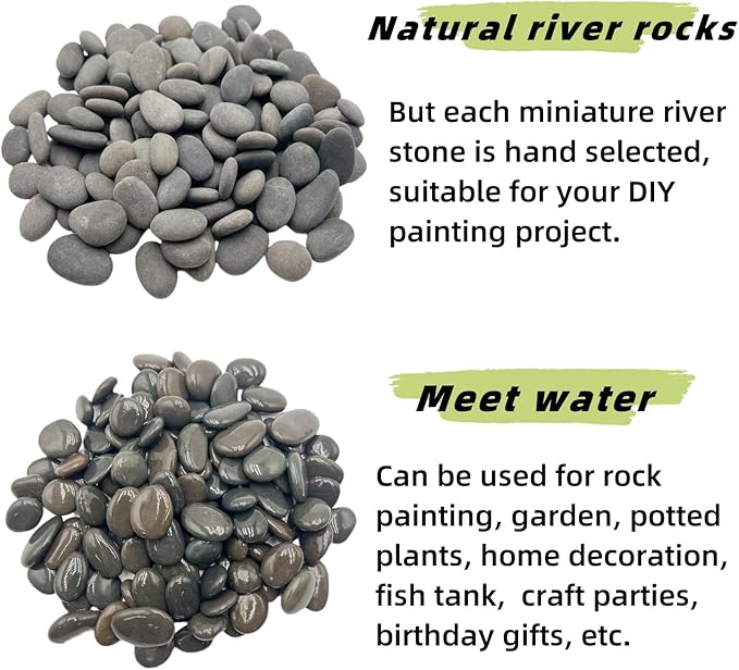 CYLHCM 100PCS Tiny Painting Rocks,DIY Pebble for Painting Detail-Painting Smooth Surface Stones,Arts,Crafts, Garden,0.6 to 1.0 inches,Hand Picked Rocks for Painting