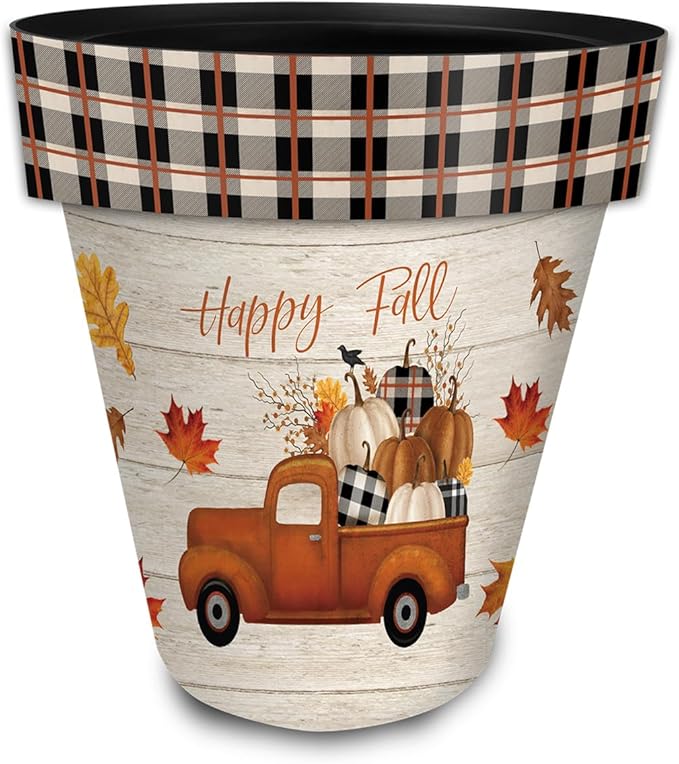 Briarwood Lane Planter 14" x 15" x 15" Happy Fall Pickup Truck Large for Fall Planter