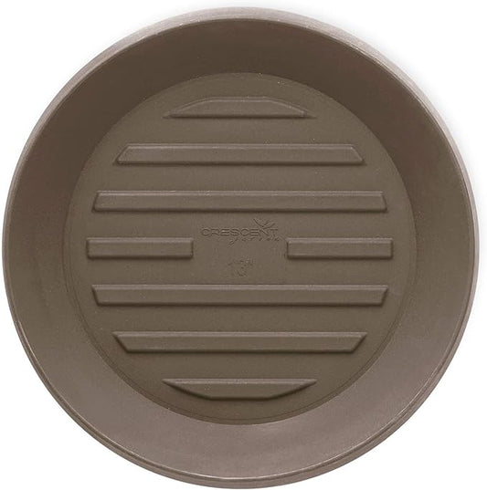 Crescent Garden Universal Round Planter Saucer, Durable Drainage Dish for Plant Pots, Heavy-Duty Plant Dishes Saucer, Indoor & Outdoor Plant Trays - Mocha (18.5 inch Inner, 23.5 inch Outer Diameter)
