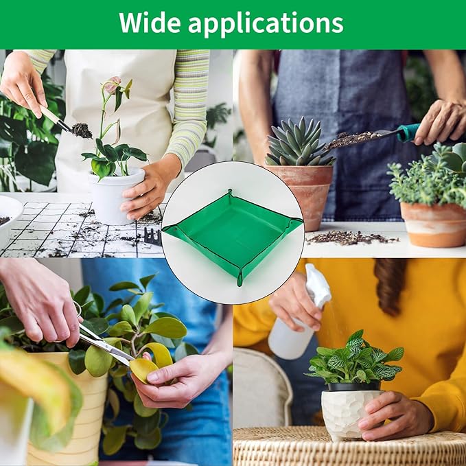 MAQIHAN Repotting Mat for Indoor Plants - 26"*26" Plant Potting Tray Transplanting Mat Foldable Waterproof Indoor Gardening Supplies