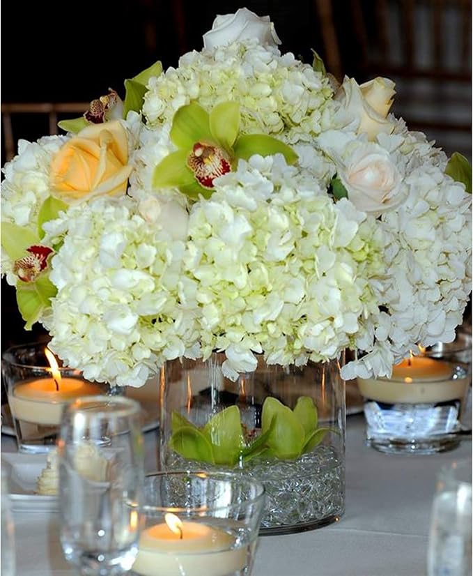 WGV Cylinder Vase, 4" W x 4" H, Floral Container, Glass Candle Holder Centerpiece Planter Terrarium for Wedding Party Event, Home Office Decor, Clear, 1 Piece
