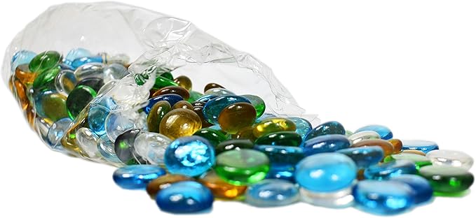 Around 2 Pounds of Decorative Stones Perfect for Aquariums, Vase Fillers, Table Scatter, Scrapbooking and Much More! Beautiful Gems! (Panacea Coastal Mix)