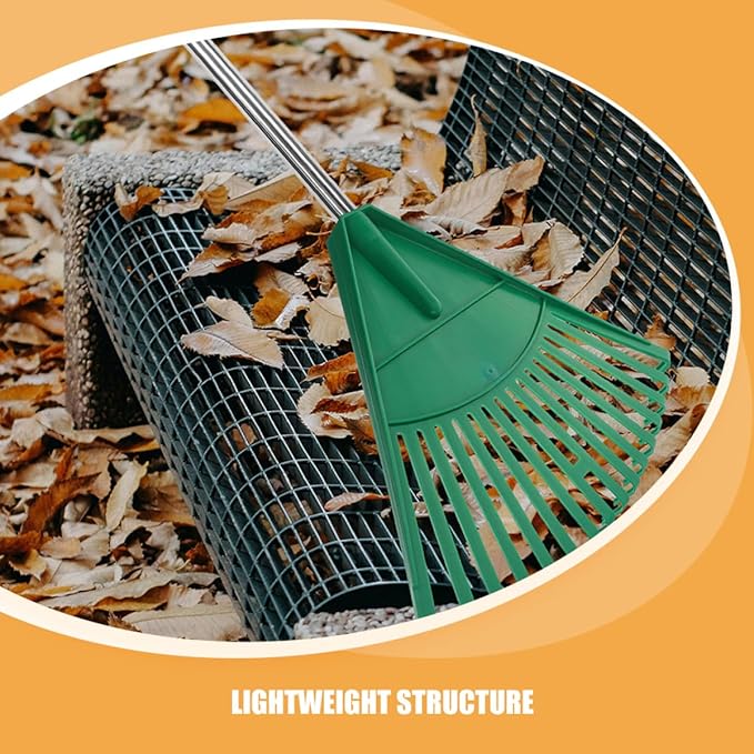 2Pcs Plastic Garden Rake Heads Leaf Rake Gardening Tool for Lawn Yard Grass Cleaning Replacement Patio Heads Sturdy Green Gardening Accessories