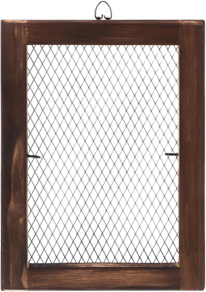 Wall Mounted Fern Hanging Board with Wire Mesh Frame Air Plant Holder Indoor Outdoor Vertical Planter for Space-Saving Garden Decor