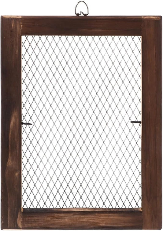 Wall Mounted Fern Hanging Board with Wire Mesh Frame Air Plant Holder Indoor Outdoor Vertical Planter for Space-Saving Garden Decor