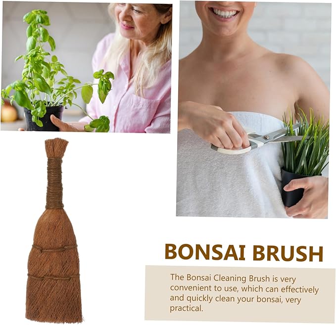 Happyyami Bonsai Cleaning Brush Palm Fibre Tool for Garden Washing Stain Removal Multi-use Accessory for Bonsai Plant Care for Garden Enthusiasts