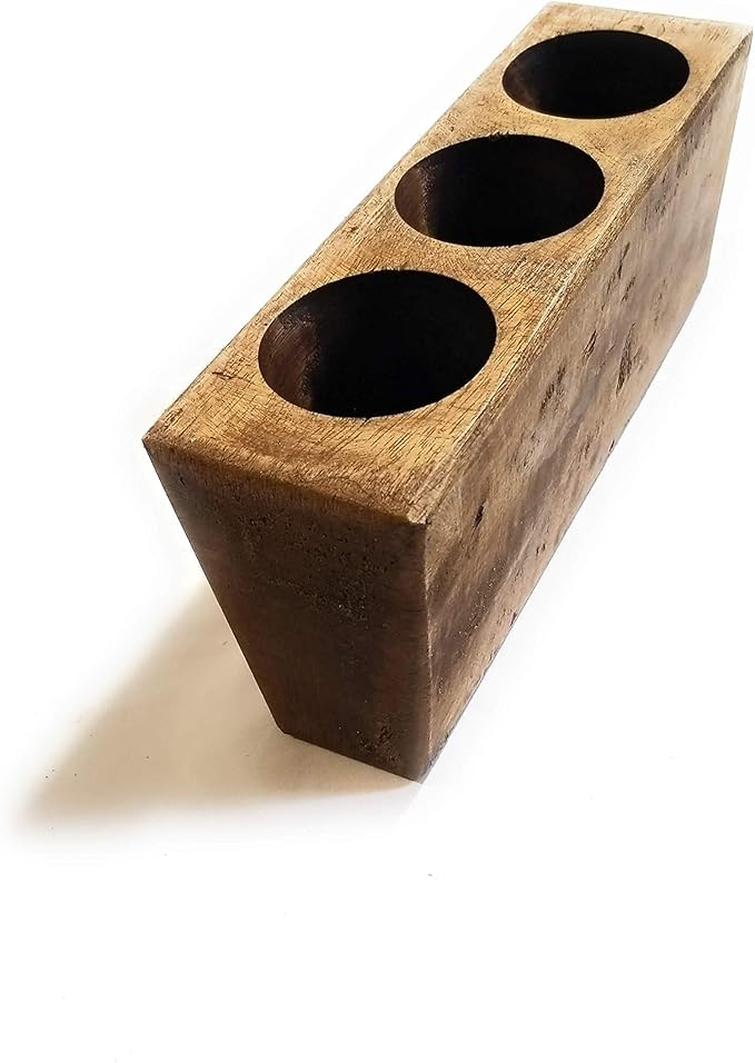 Rustic Farmhouse Wooden Candle Holder- Sugar Mold Candle Holder- Succulent Planter (3 Hole)