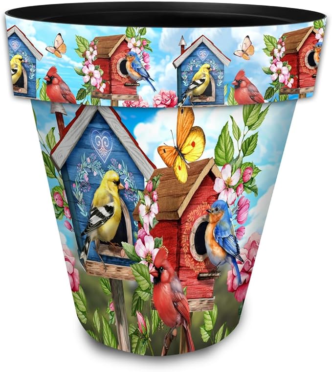 Briarwood Lane Spring Planter 14" x 15" x 15" Floral Birdhouses Large for Spring Planter