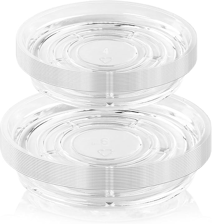 30 Pack Clear Plant Saucers for Indoors (4 6 Inch) Flower Pot Saucers for Potted Plants Plate Set Plant Trays for Indoors No Holes Plants Saucer Trays for Pots Drip Tray Plastic Tray for Succulent