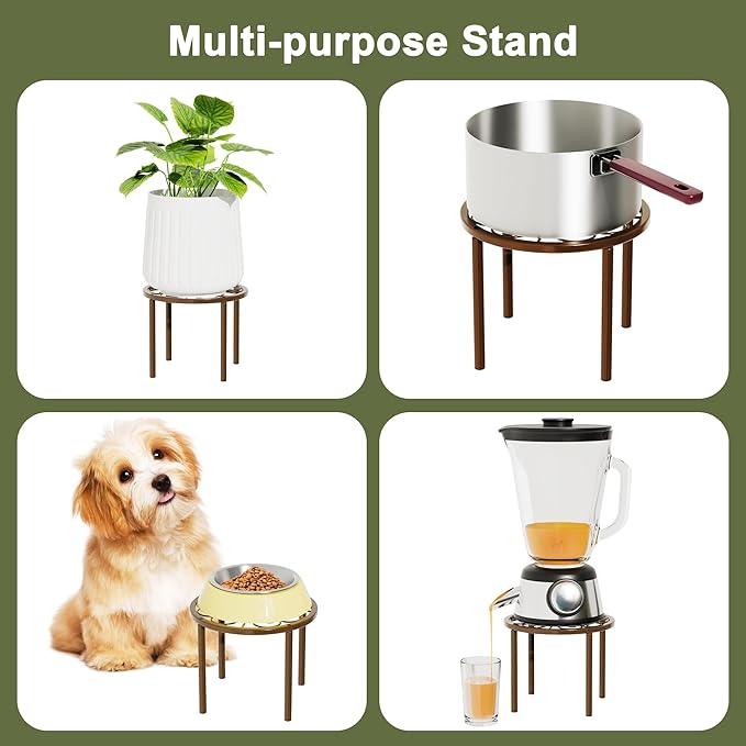 Plant Stand Plant Holder - 7.9 x 7.9 x 5.9 inches Flower Stand for Garden Courtyard, Heavy Duty Plant Rack for Multiple Plant Indoor or Outdoor.Brown