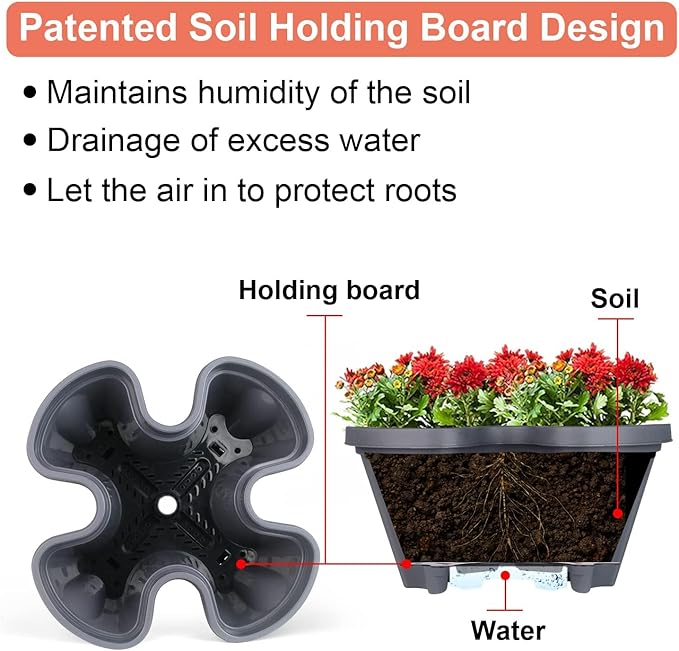 GameXcel Vertical Planter Tower- 3 Tier Stackable Garden Planter with Wheels and Tool Set – Grow Strawberries Herbs Flowers and Vegetables - Indoor Outdoor Use Dark Gray